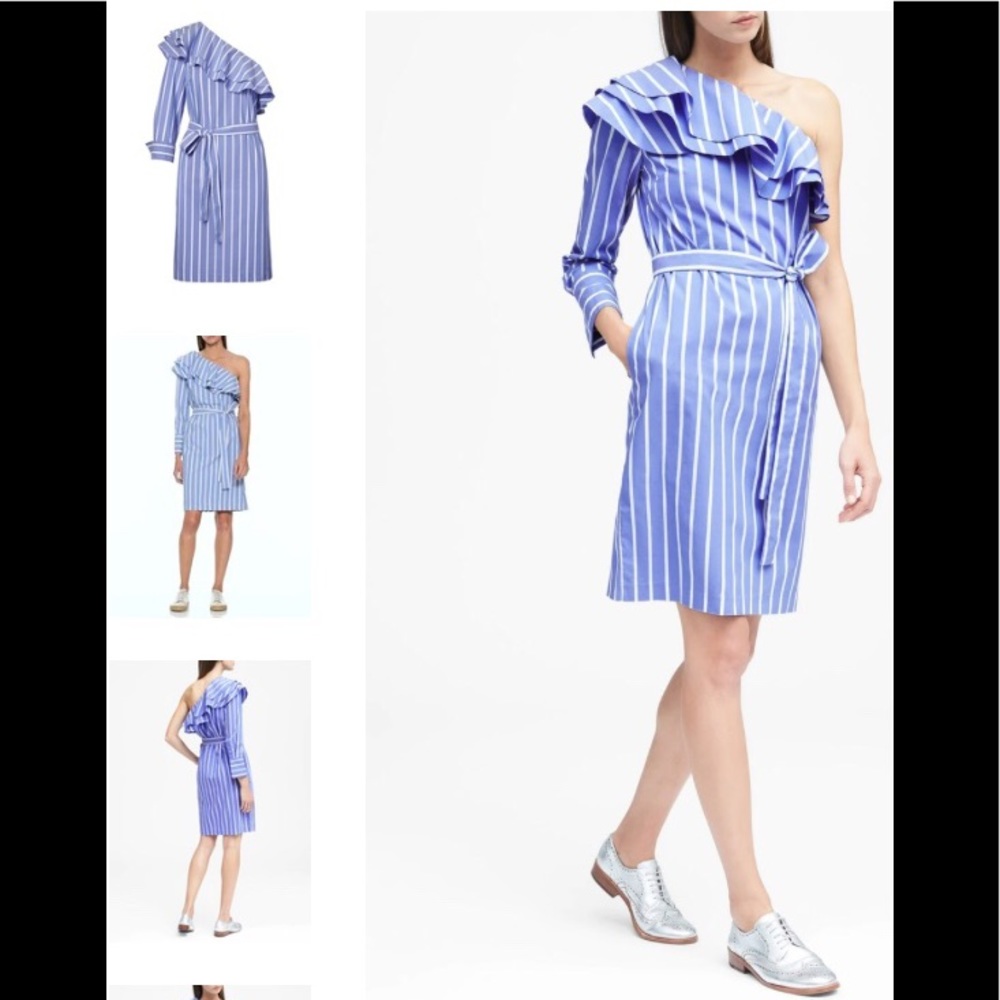 Banana Republic One-Shoulder Shirtdress Size 00P NWT